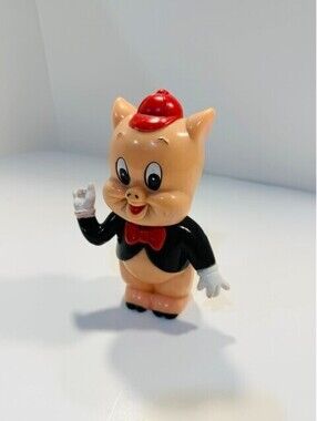 Vintage 1976 R Dakin Warner Bros Porky Pig Vinyl Coin Bank Looney Tunes Tuxedo